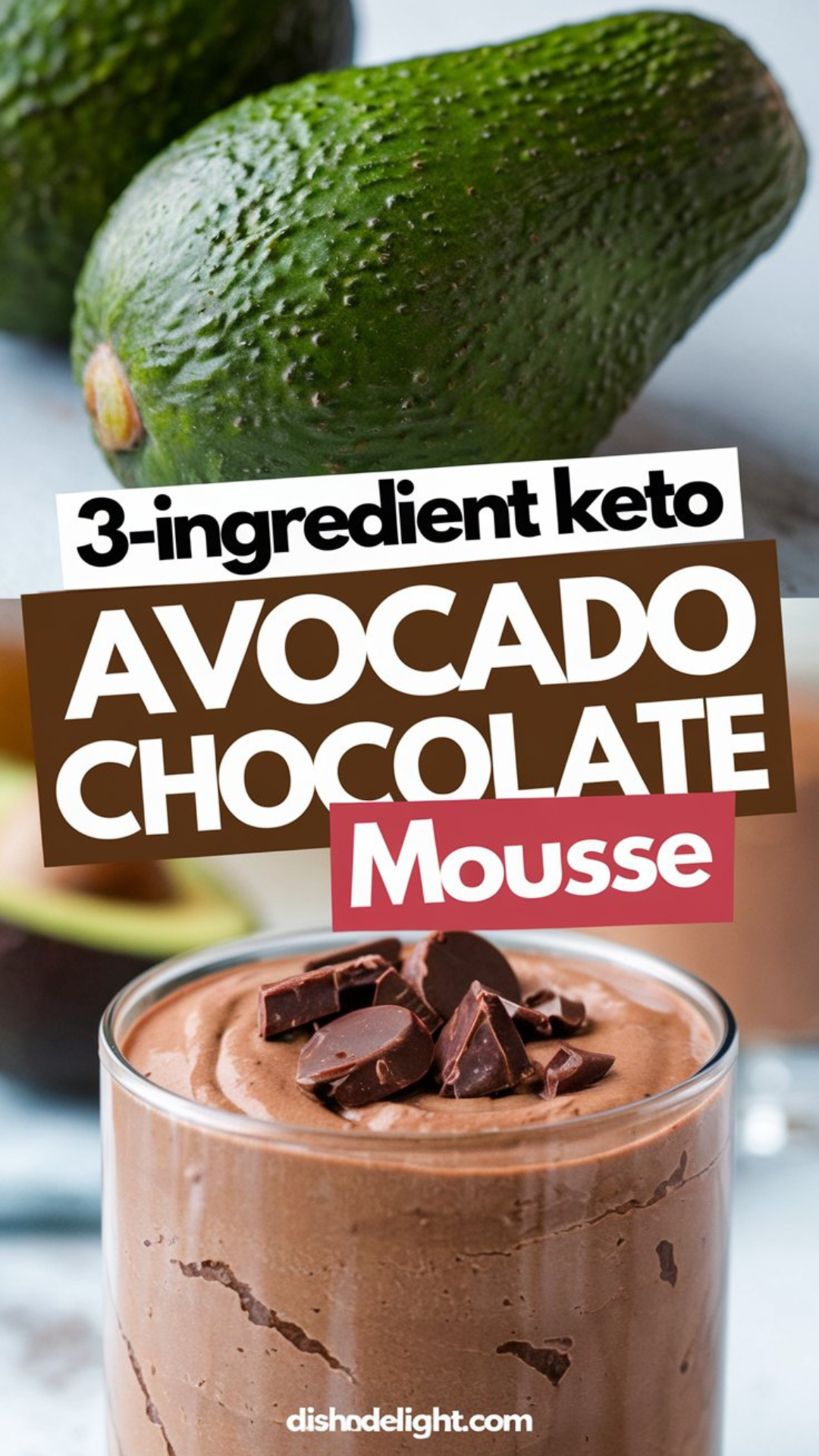 3-Ingredient Keto Avocado Chocolate Mousse