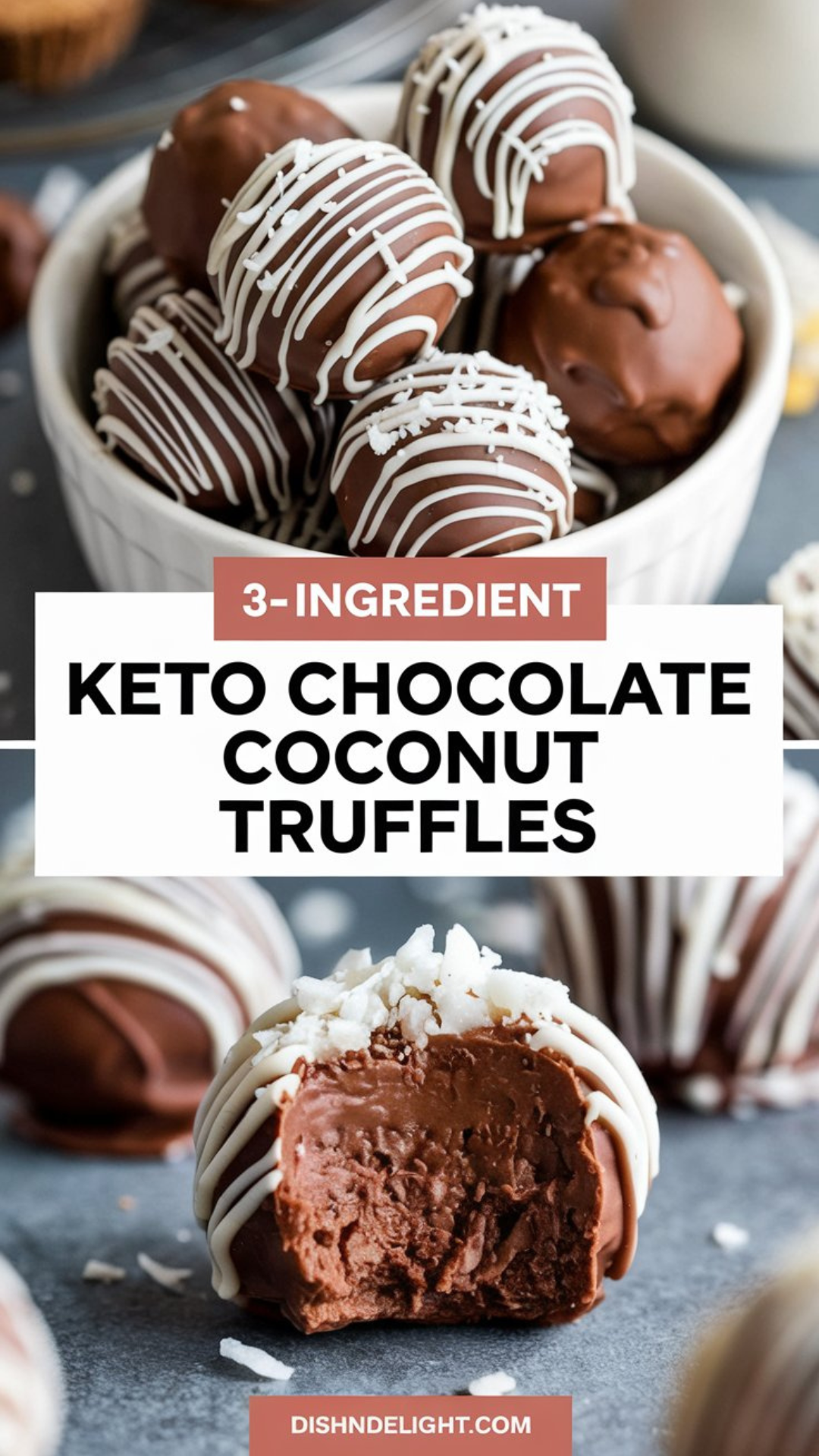 3-Ingredient Keto Chocolate Coconut Truffles