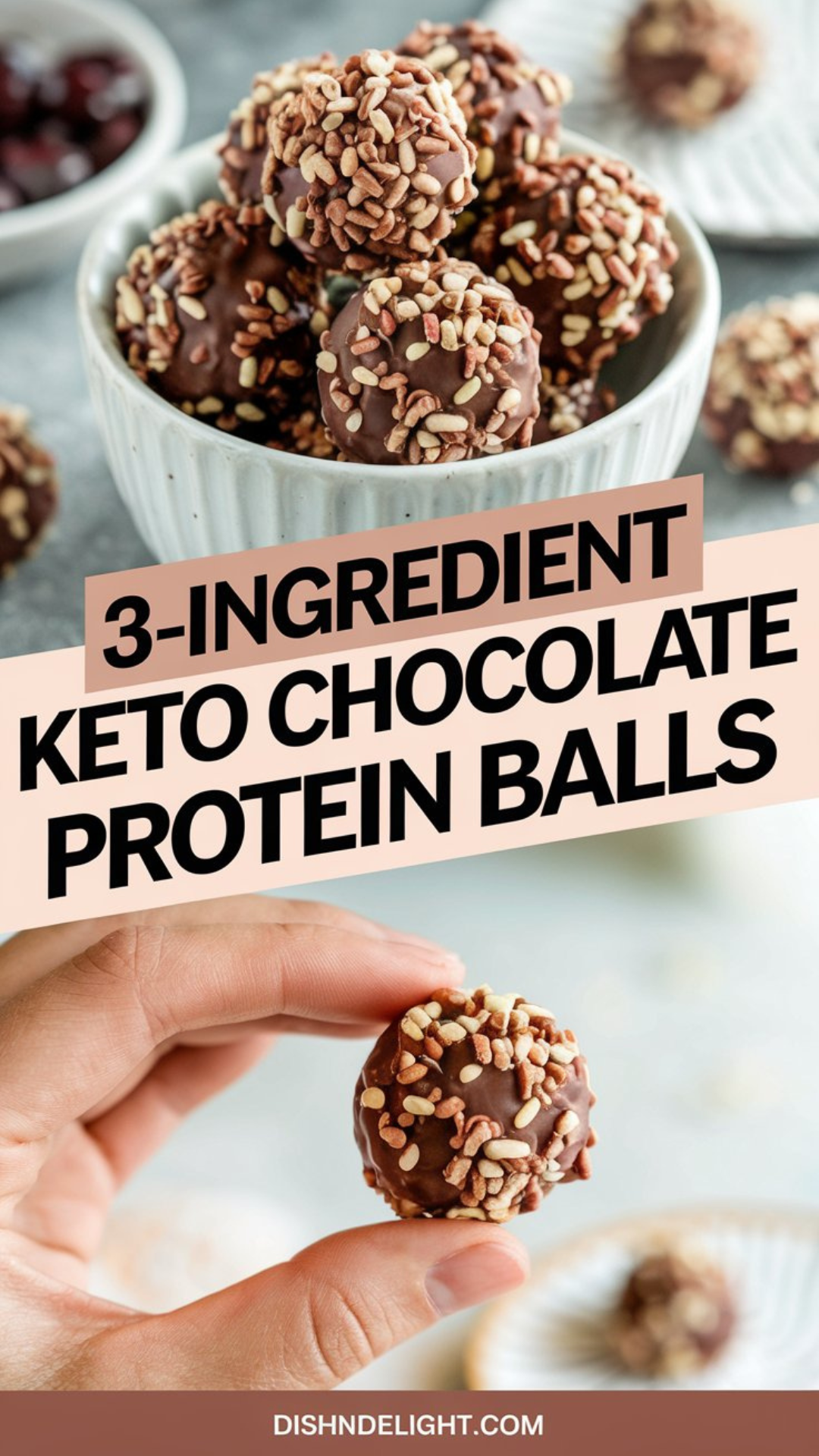 3-Ingredient Keto Chocolate Protein Balls