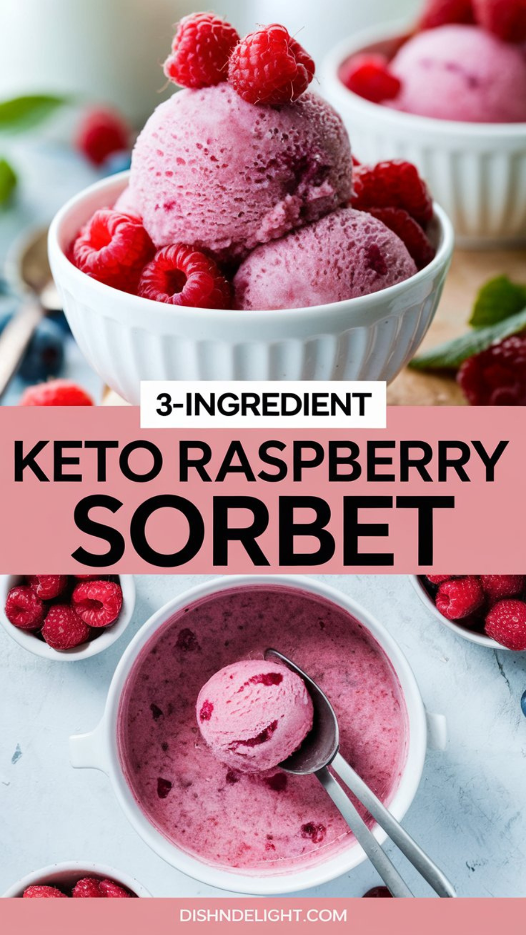 3-Ingredient Keto Raspberry Sorbet
