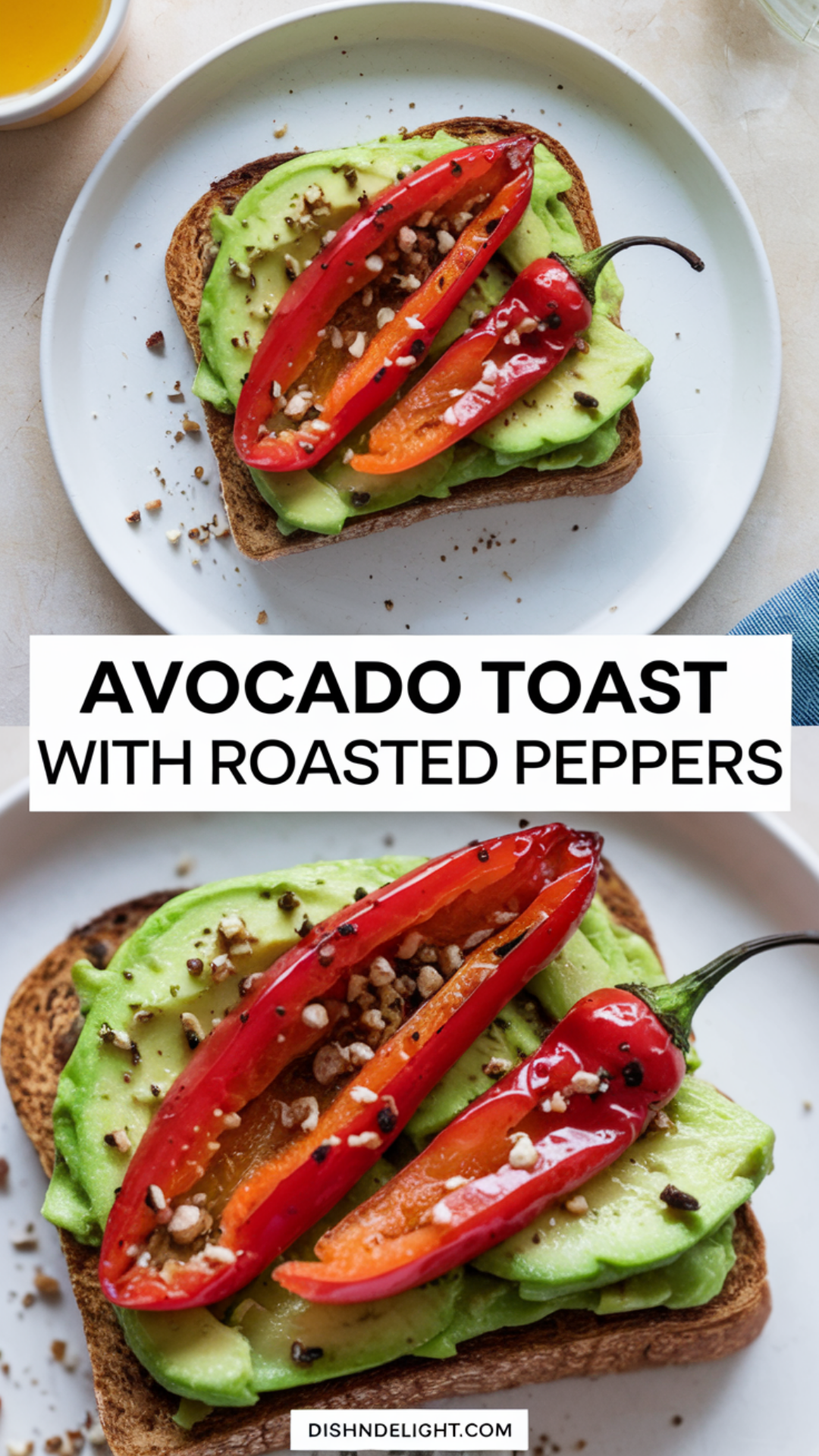 Avocado Toast with Roasted Peppers Recipe