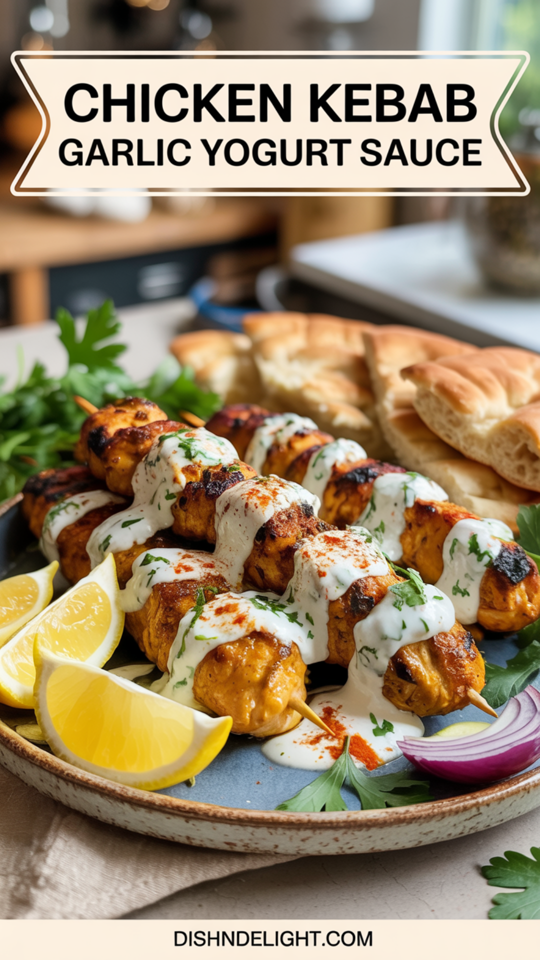 Chicken Kebab Garlic Yoghurt Sauce Chicken Kebab Garlic Yoghurt Sauce