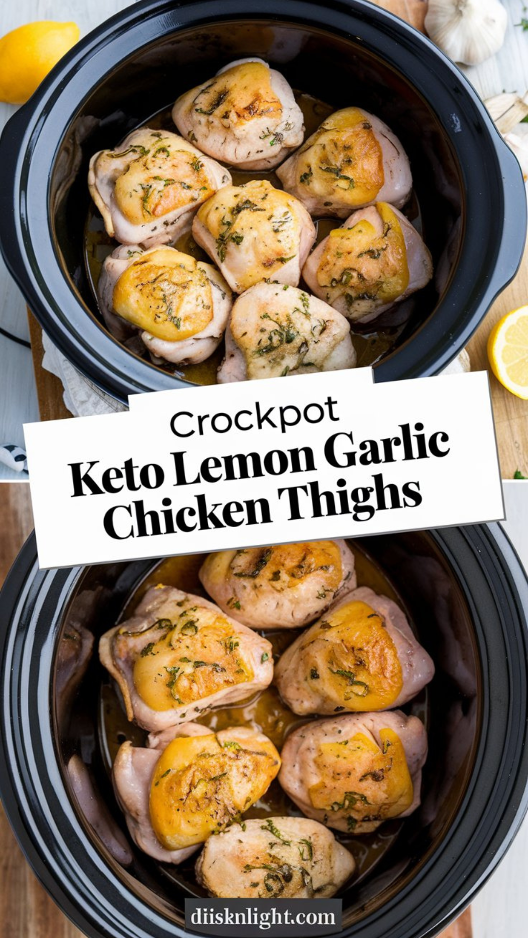 Crockpot Keto Lemon Garlic Chicken Thighs Crockpot Keto Lemon Garlic Chicken Thighs