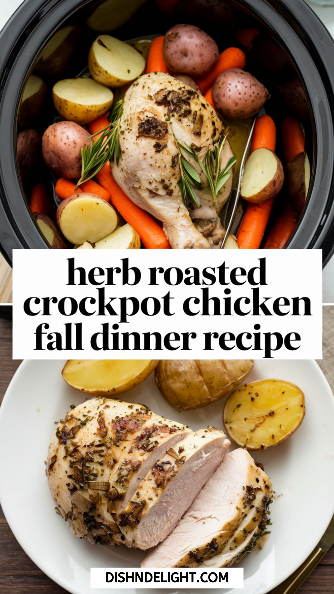 Herb Roasted Crockpot Chicken Fall Dinner Recipe