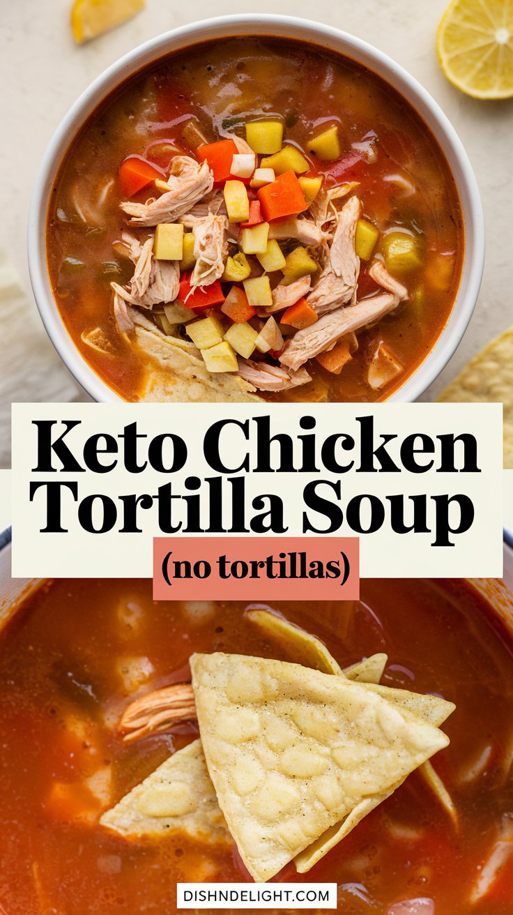 Keto Chicken Tortilla Soup (No Tortillas)