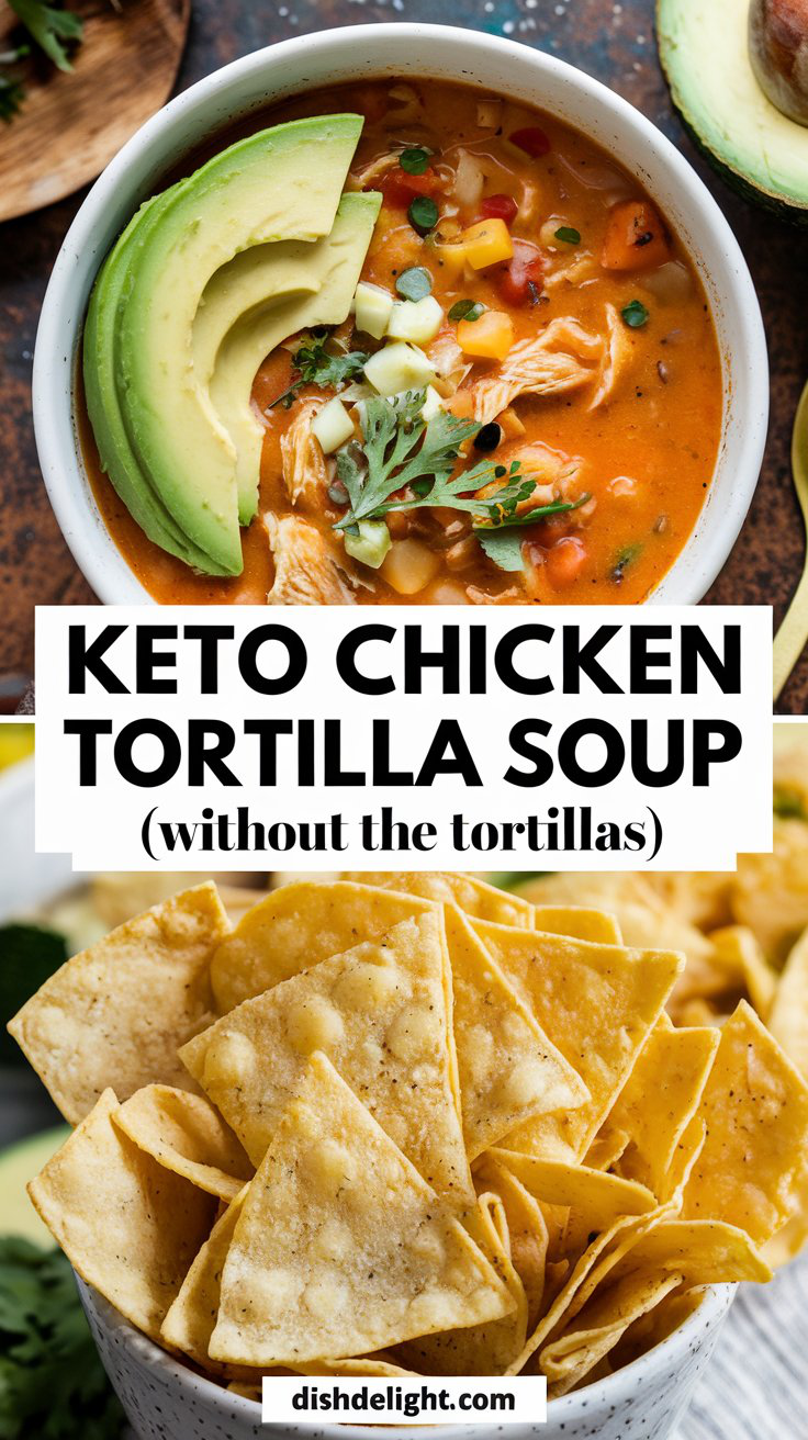 Keto Chicken Tortilla Soup (without the tortillas)
