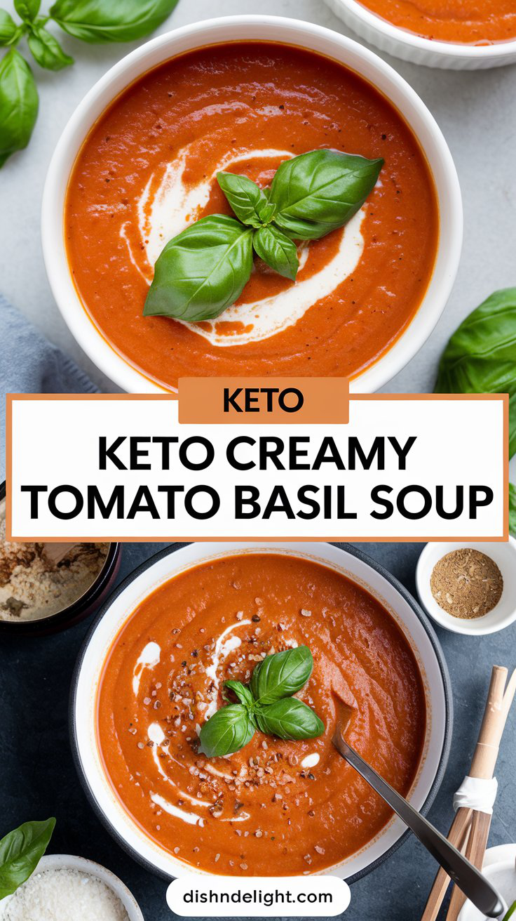 Keto Creamy Tomato Basil Soup