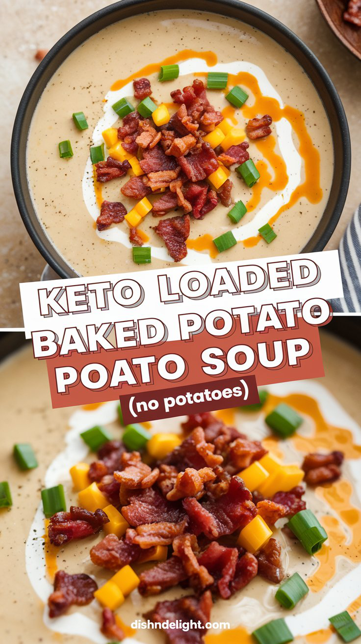 Keto Loaded Baked Potato Soup (No Potatoes) Keto Loaded Baked Potato Soup (No Potatoes)