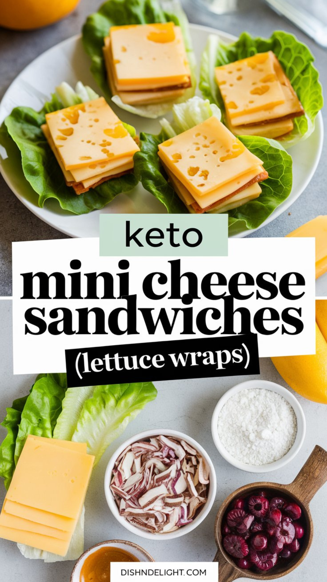 Keto Mini Cheese Sandwiches (Lettuce Wraps)