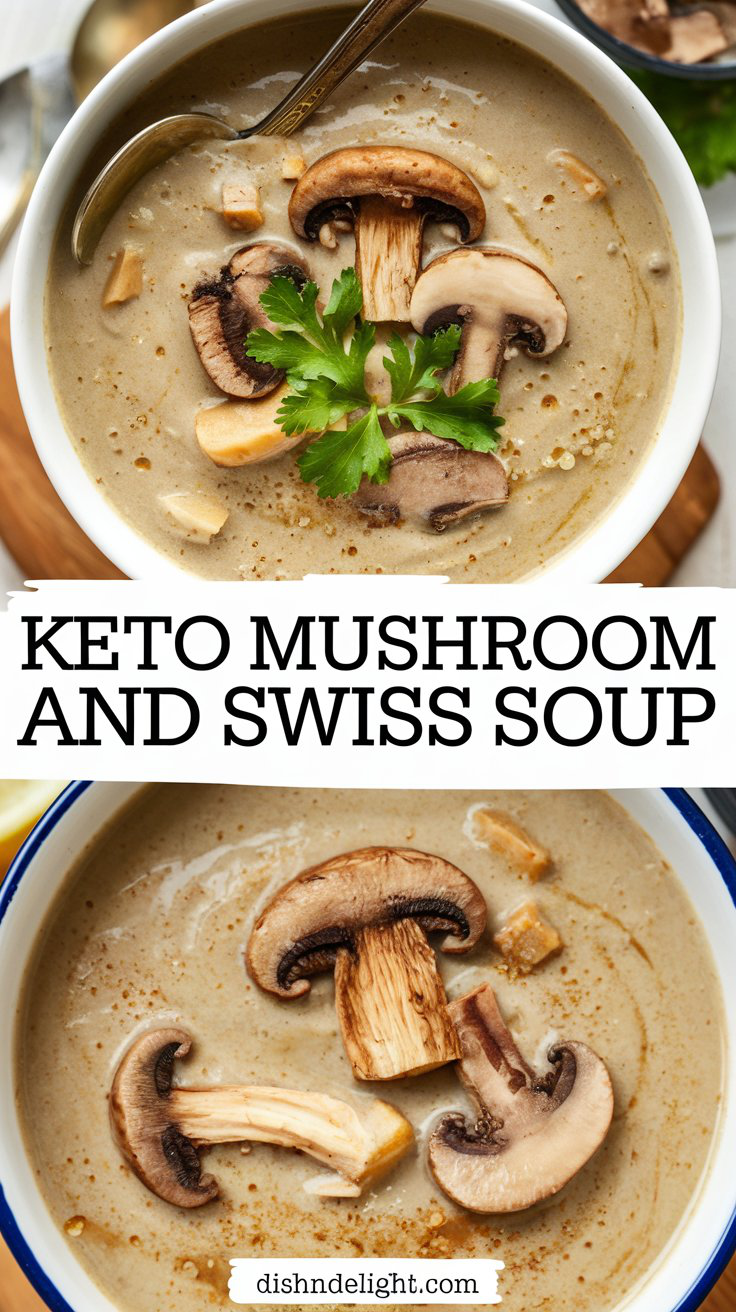 Keto Mushroom and Swiss Soup