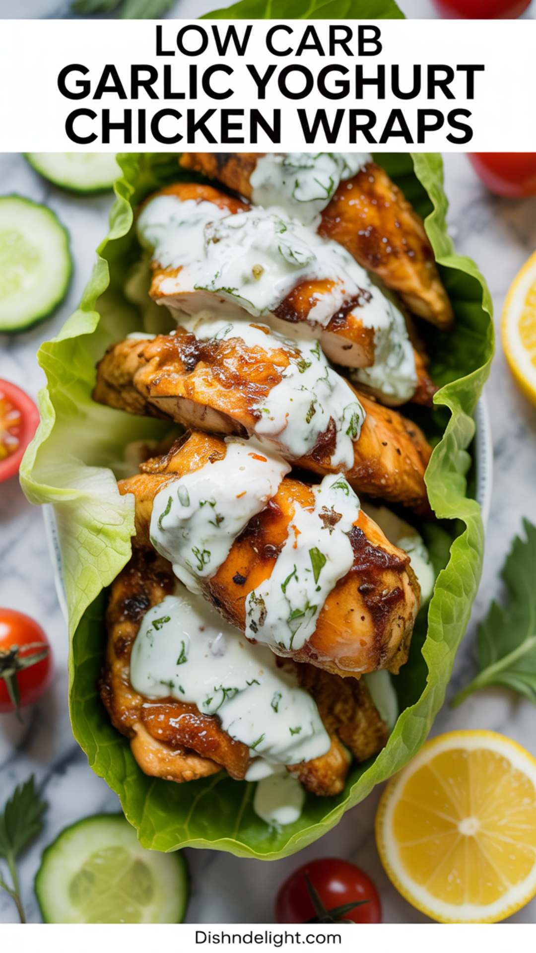 Low Carb Garlic Yoghurt Chicken Wraps Low Carb Garlic Yoghurt Chicken Wraps