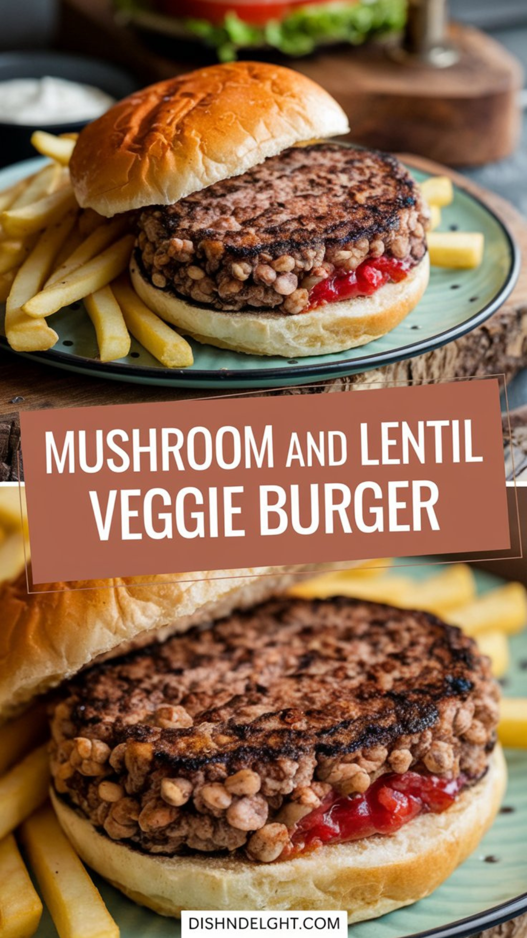 Mushroom and Lentil Veggie Burger Recipe
