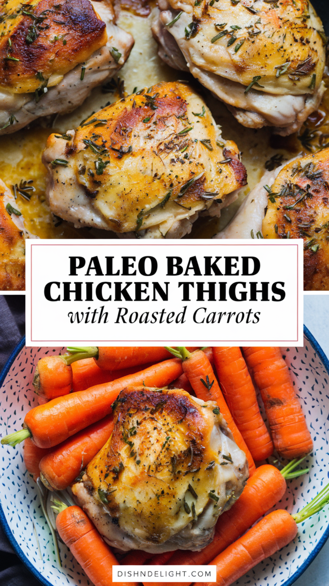 Paleo Baked Chicken Thighs with Roasted Carrots Paleo Baked Chicken Thighs with Roasted Carrots