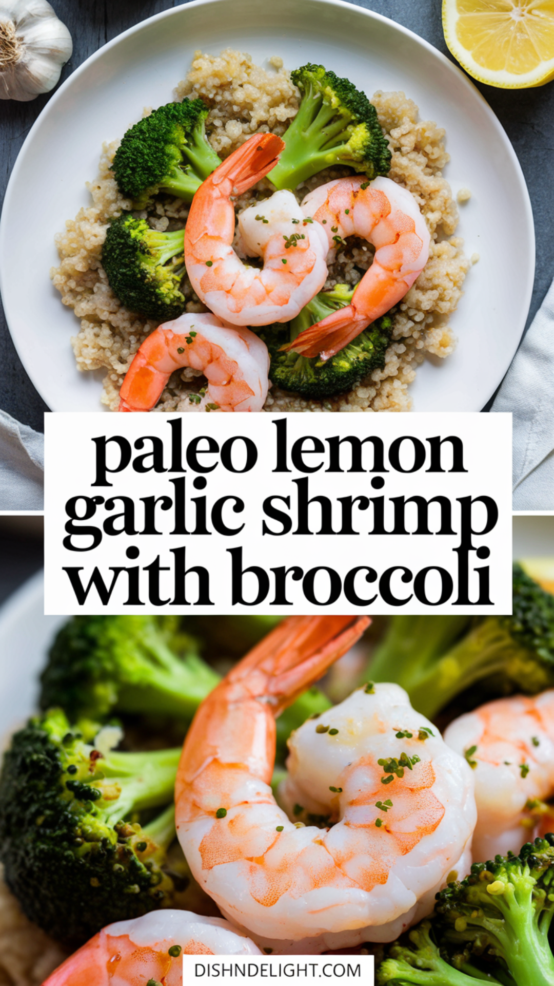 Paleo Lemon Garlic Shrimp with Broccoli