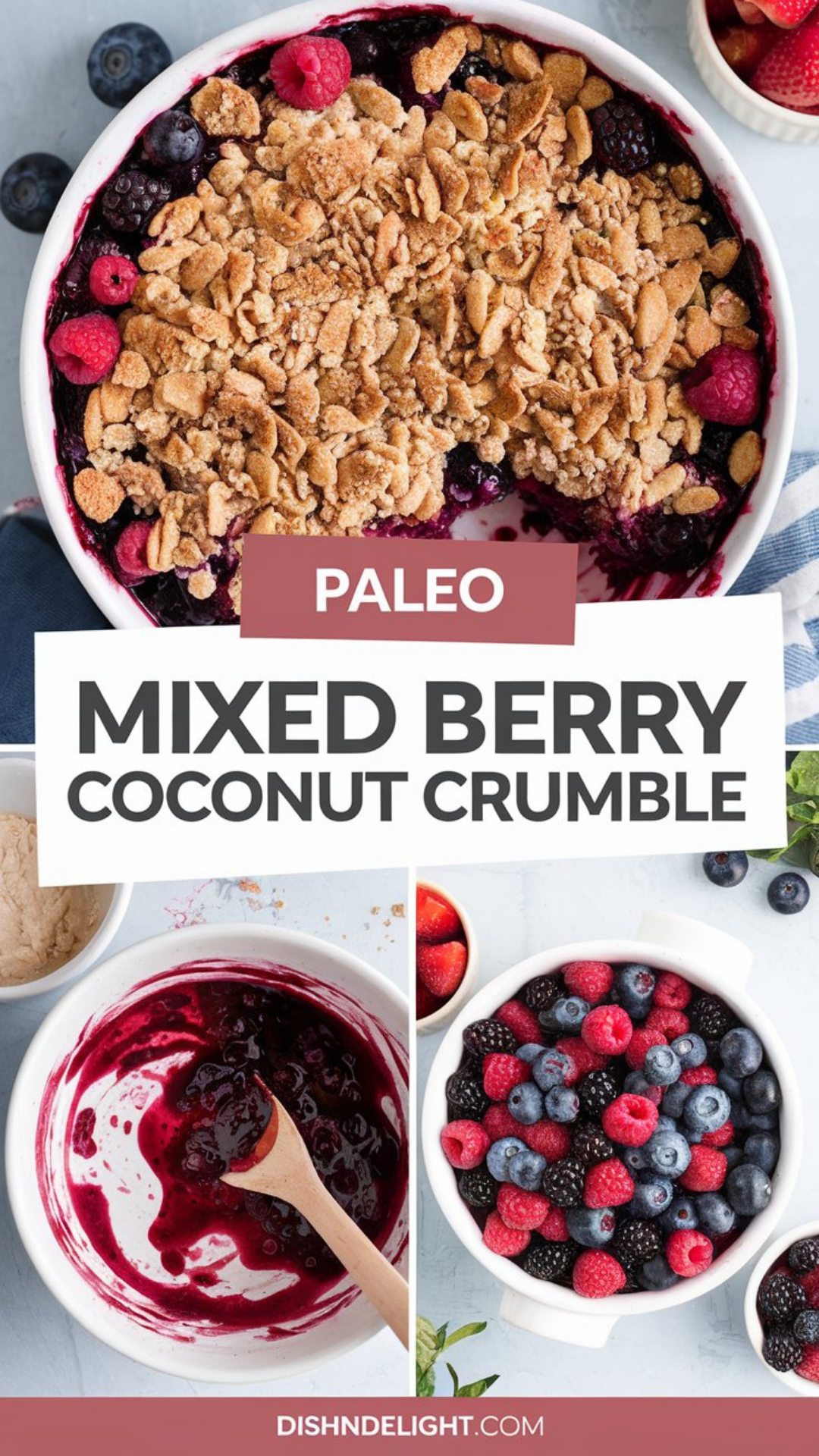Paleo Mixed Berry Coconut Crumble