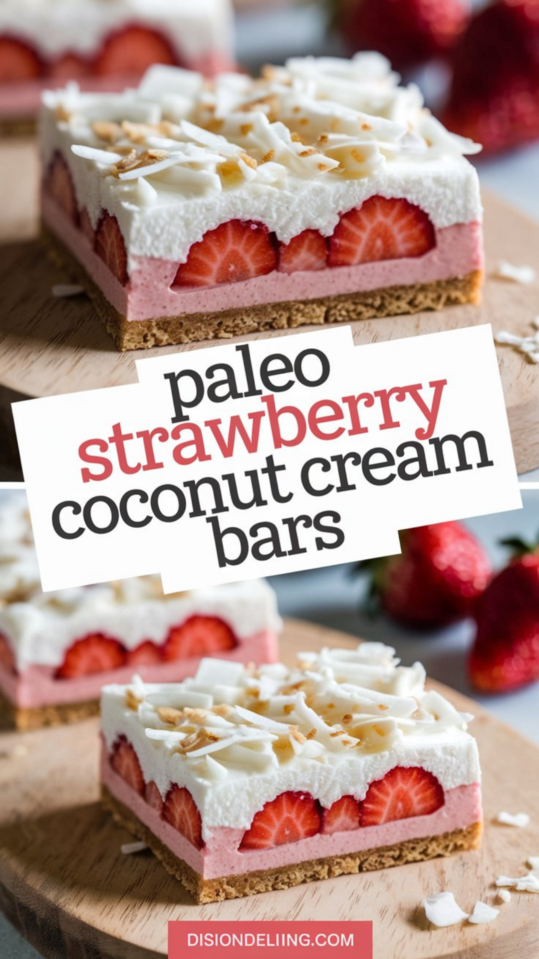 Paleo Strawberry Coconut Cream Bars