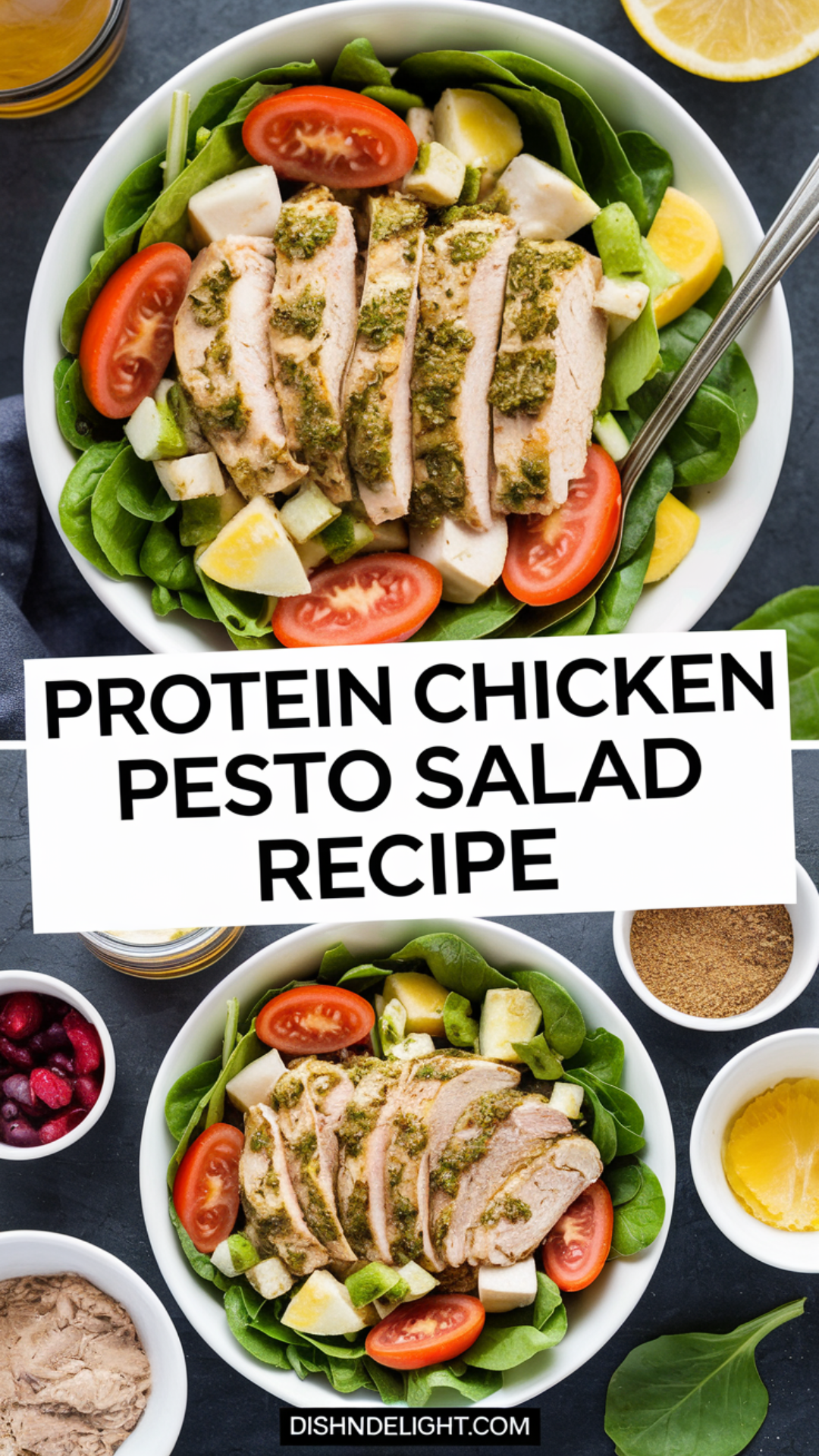 Protein Chicken Pesto Salad Recipe