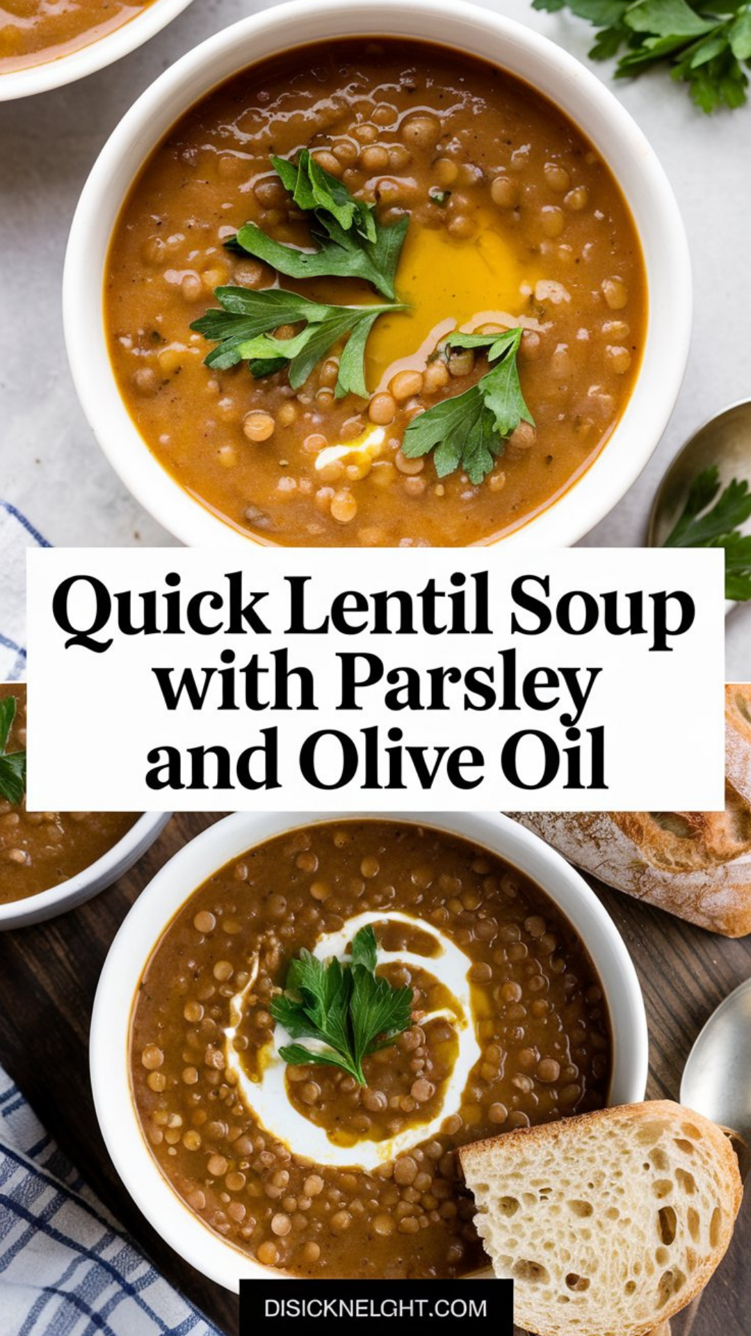 Quick Lentil Soup with Parsley and Olive Oil
