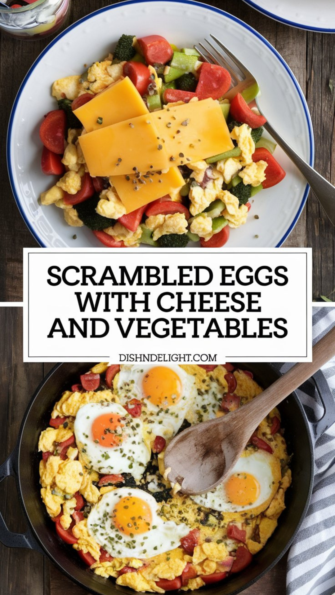 Scrambled Eggs with Cheese and Vegetables Recipe