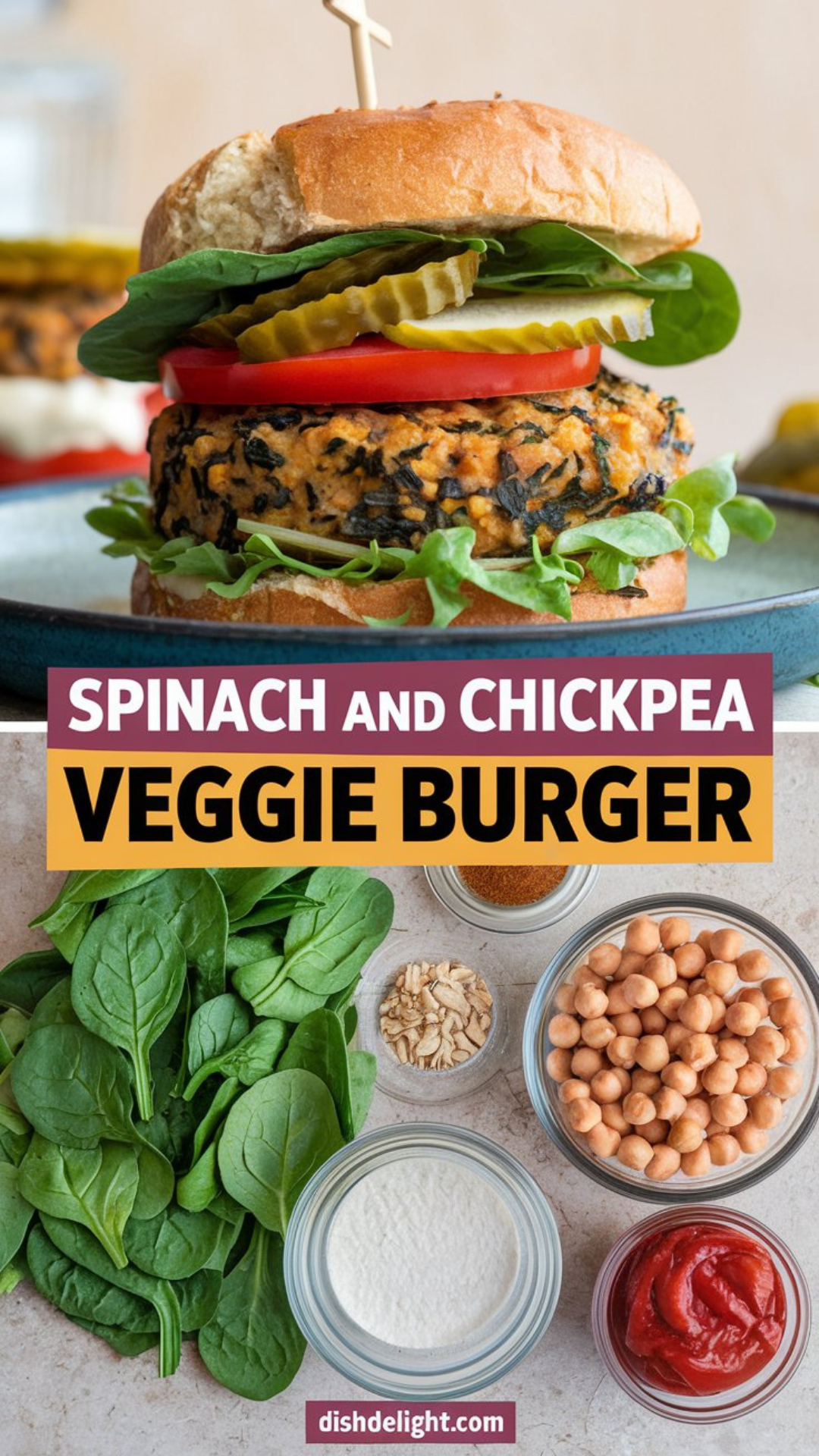 Spinach and Chickpea Veggie Burger Recipe Spinach and Chickpea Veggie Burger Recipe