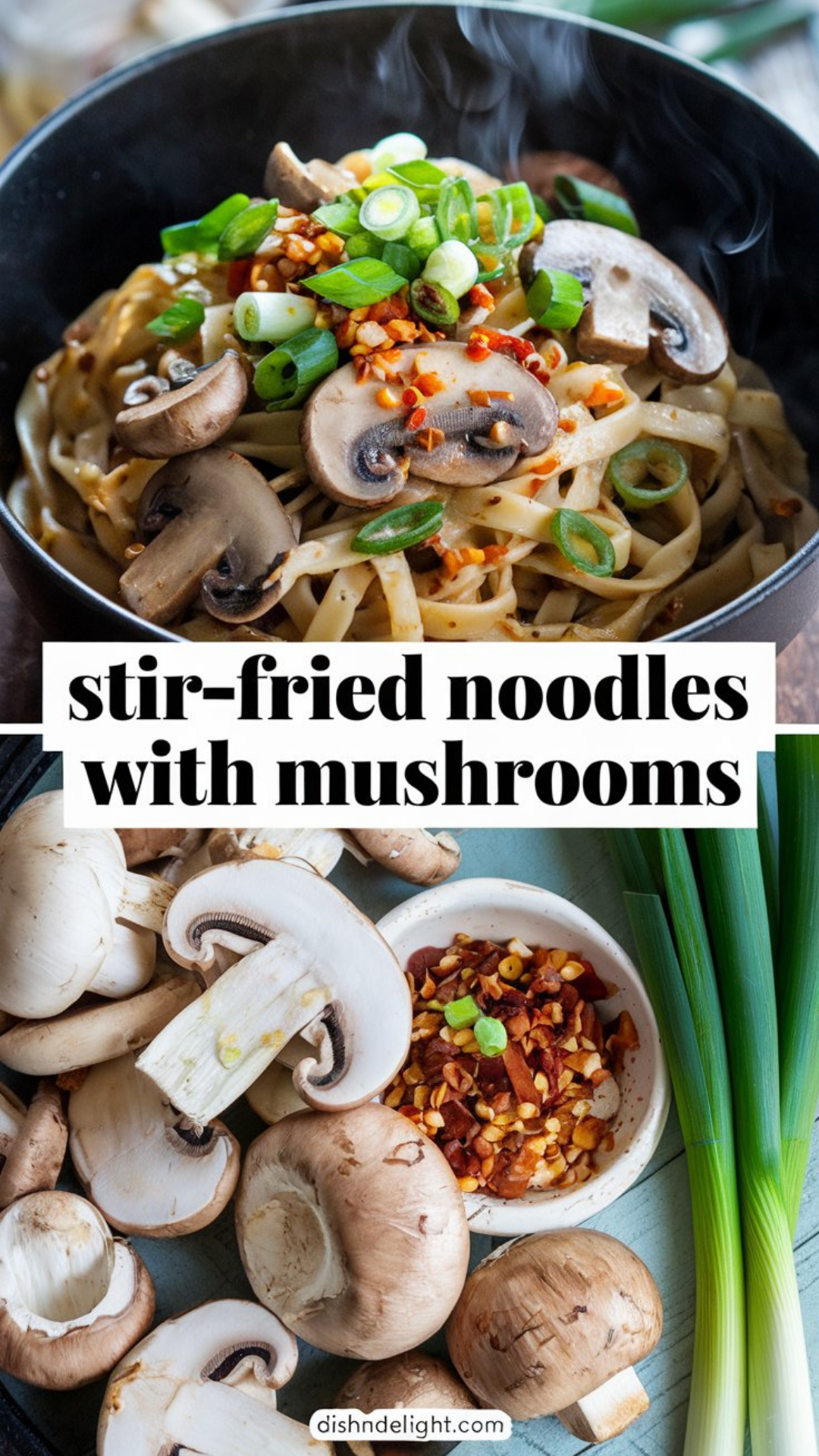 Stir-Fried Noodles with Mushrooms Recipe
