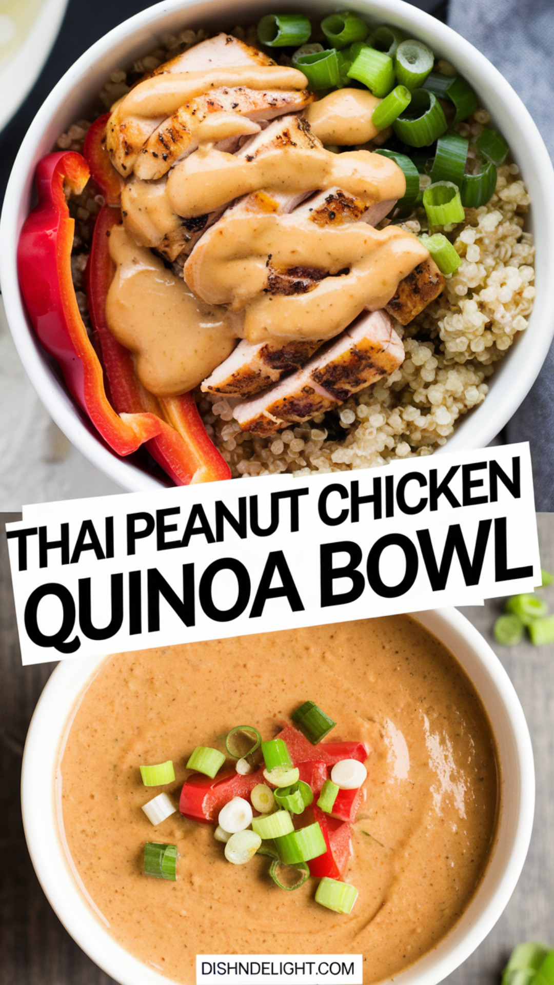 Thai Peanut Chicken Quinoa Bowl