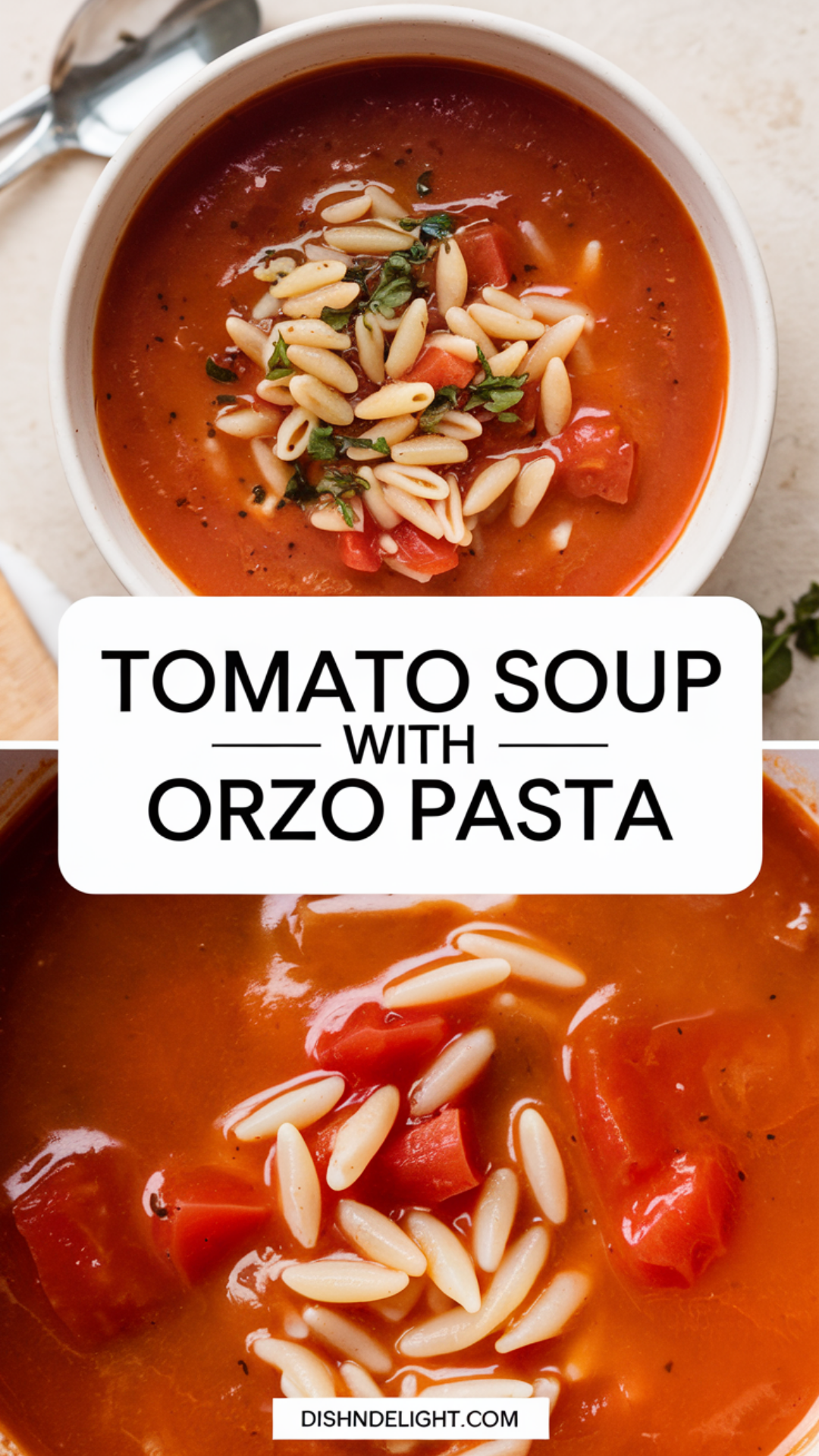 Tomato Soup with Orzo Pasta
