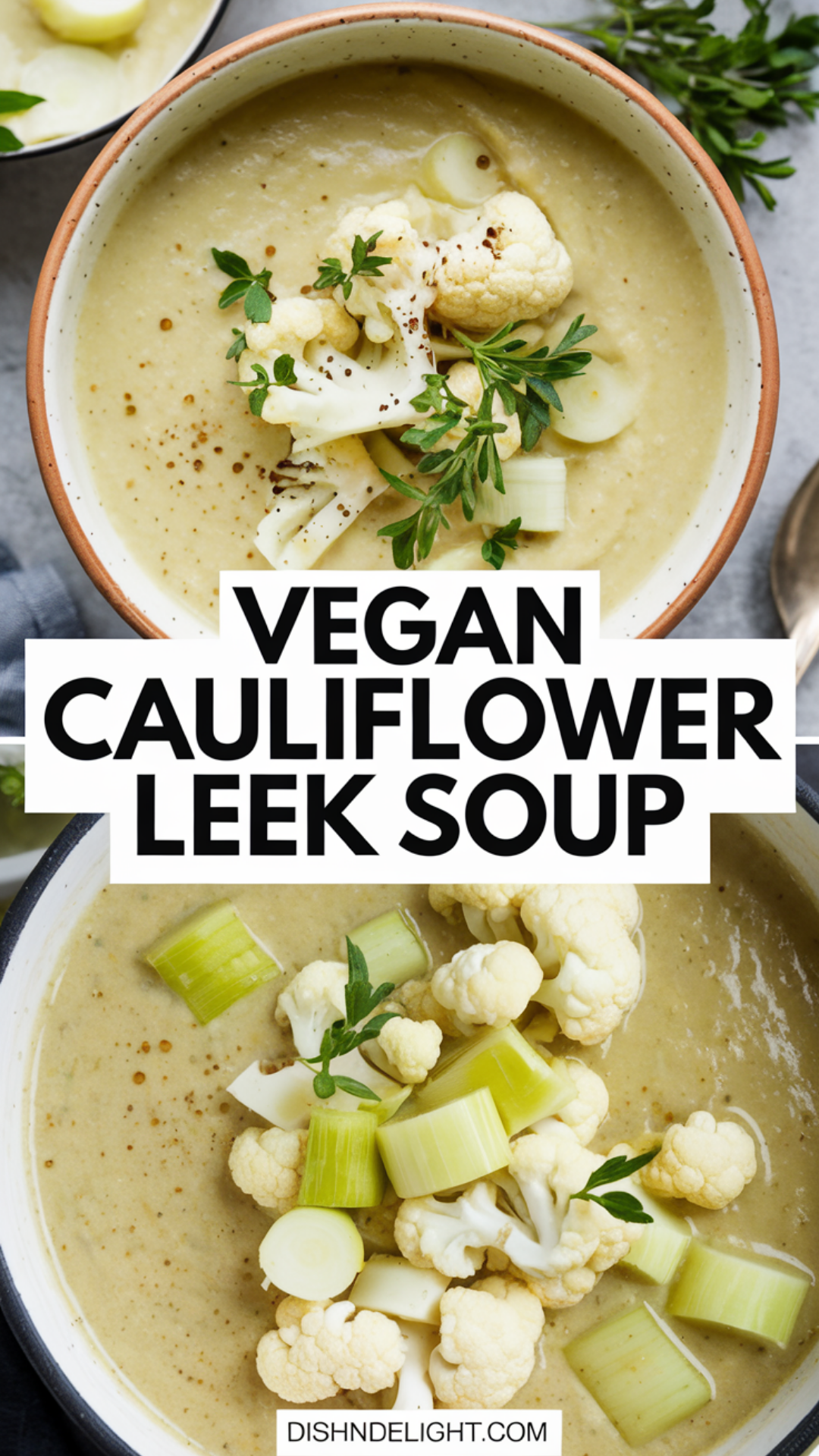 Vegan Cauliflower Leek Soup