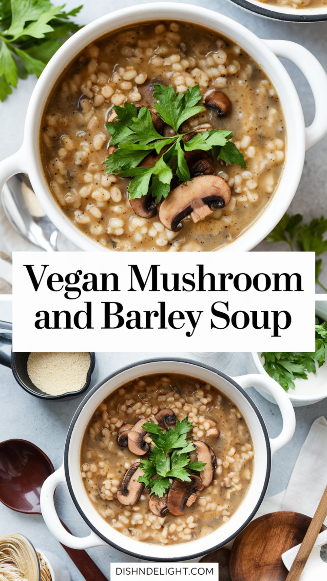 Vegan Mushroom and Barley Soup